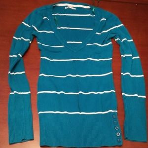 Striped V Neck Sweater